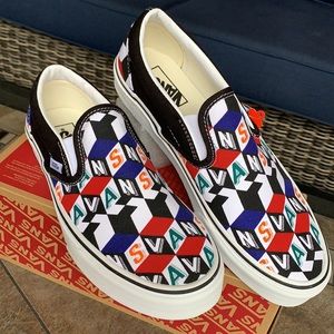 VANS CLASSIC SLIP ON CHECKER CUBE MULTI/TRWHT WMN
